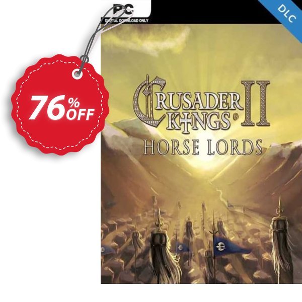 Crusader Kings II: Horse Lords PC - DLC Coupon, discount Crusader Kings II: Horse Lords PC - DLC Deal 2024 CDkeys. Promotion: Crusader Kings II: Horse Lords PC - DLC Exclusive Sale offer 