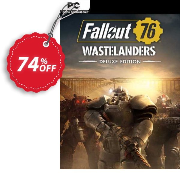 Fallout 76: Wastelanders Deluxe Edition PC, EMEA  Coupon, discount Fallout 76: Wastelanders Deluxe Edition PC (EMEA) Deal 2024 CDkeys. Promotion: Fallout 76: Wastelanders Deluxe Edition PC (EMEA) Exclusive Sale offer 