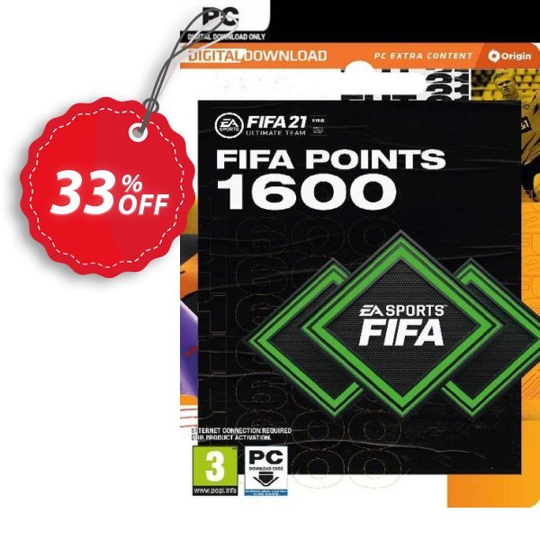 FIFA 21 Ultimate Team 1600 Points Pack PC Coupon, discount FIFA 21 Ultimate Team 1600 Points Pack PC Deal 2024 CDkeys. Promotion: FIFA 21 Ultimate Team 1600 Points Pack PC Exclusive Sale offer 