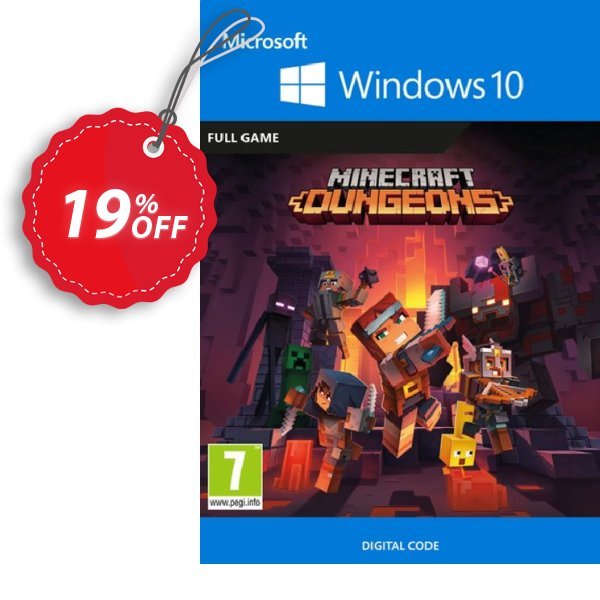Minecraft Dungeons - WINDOWS 10 PC, UK  Coupon, discount Minecraft Dungeons - Windows 10 PC (UK) Deal 2024 CDkeys. Promotion: Minecraft Dungeons - Windows 10 PC (UK) Exclusive Sale offer 