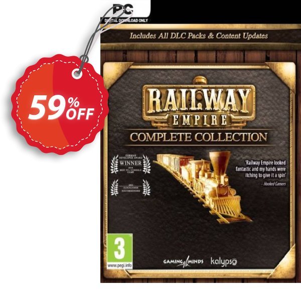 Railway Empire - Complete Collection PC, EU  Coupon, discount Railway Empire - Complete Collection PC (EU) Deal 2024 CDkeys. Promotion: Railway Empire - Complete Collection PC (EU) Exclusive Sale offer 