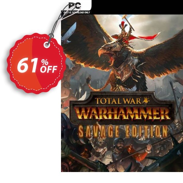 Total War: WARHAMMER- Savage Edition PC, EU  Coupon, discount Total War: WARHAMMER- Savage Edition PC (EU) Deal 2024 CDkeys. Promotion: Total War: WARHAMMER- Savage Edition PC (EU) Exclusive Sale offer 