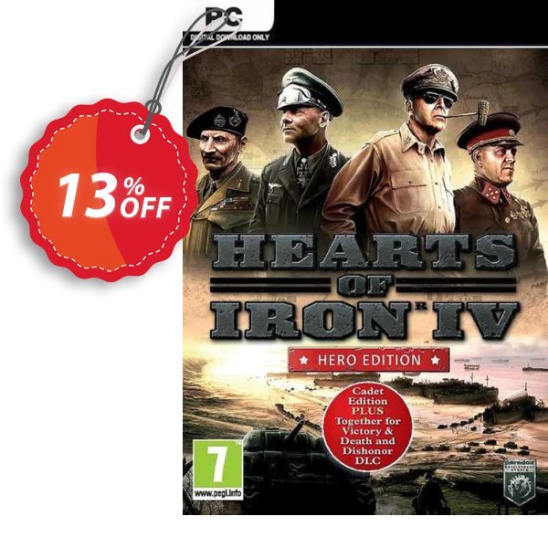 Hearts of Iron IV Hero Edition PC Coupon, discount Hearts of Iron IV Hero Edition PC Deal 2024 CDkeys. Promotion: Hearts of Iron IV Hero Edition PC Exclusive Sale offer 