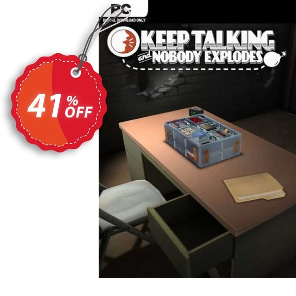 Keep Talking and Nobody Explodes PC Coupon, discount Keep Talking and Nobody Explodes PC Deal 2024 CDkeys. Promotion: Keep Talking and Nobody Explodes PC Exclusive Sale offer 
