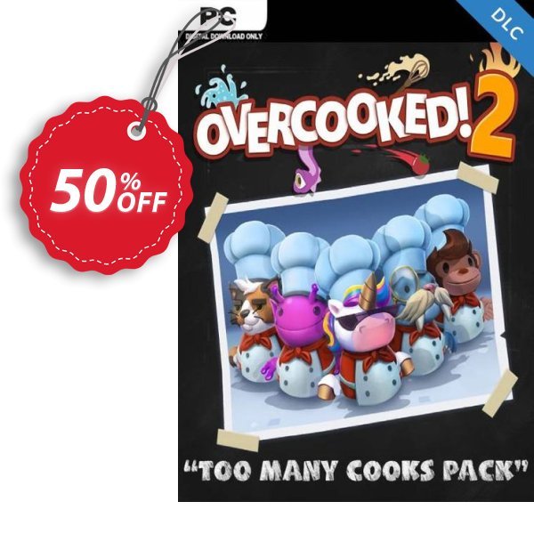 Overcooked! 2 - Too Many Cooks Pack PC - DLC Coupon, discount Overcooked! 2 - Too Many Cooks Pack PC - DLC Deal 2024 CDkeys. Promotion: Overcooked! 2 - Too Many Cooks Pack PC - DLC Exclusive Sale offer 