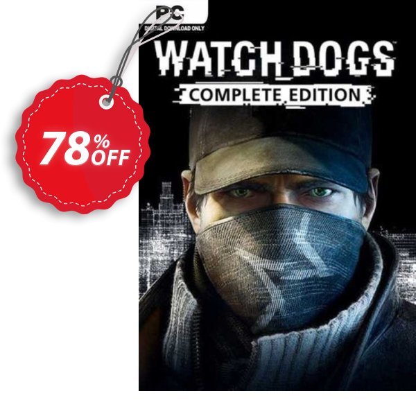 Watch Dogs - Complete Edition PC, EU  Coupon, discount Watch Dogs - Complete Edition PC (EU) Deal 2024 CDkeys. Promotion: Watch Dogs - Complete Edition PC (EU) Exclusive Sale offer 