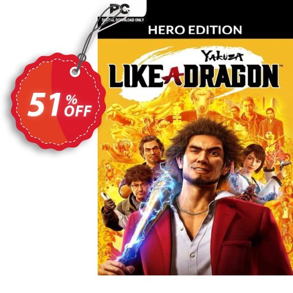 Yakuza: Like a Dragon Hero Edition PC, EU  Coupon, discount Yakuza: Like a Dragon Hero Edition PC (EU) Deal 2024 CDkeys. Promotion: Yakuza: Like a Dragon Hero Edition PC (EU) Exclusive Sale offer 