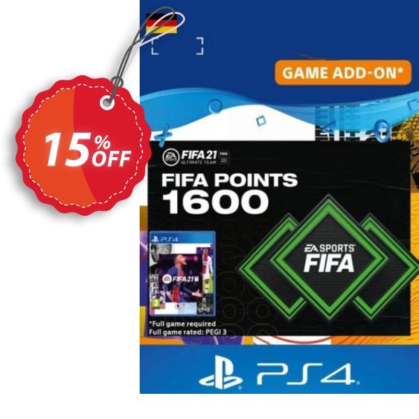 FIFA 21 Ultimate Team 1600 Points Pack PS4/PS5, Germany  Coupon, discount FIFA 21 Ultimate Team 1600 Points Pack PS4/PS5 (Germany) Deal 2024 CDkeys. Promotion: FIFA 21 Ultimate Team 1600 Points Pack PS4/PS5 (Germany) Exclusive Sale offer 