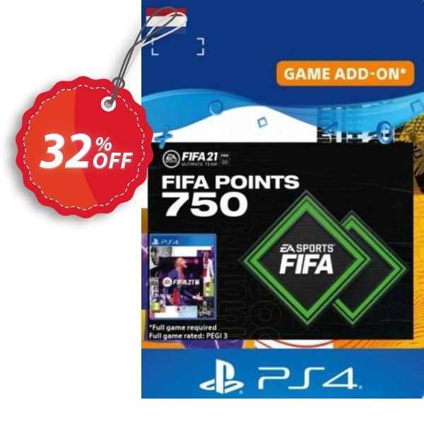 FIFA 21 Ultimate Team 750 Points Pack PS4/PS5, Netherlands  Coupon, discount FIFA 21 Ultimate Team 750 Points Pack PS4/PS5 (Netherlands) Deal 2024 CDkeys. Promotion: FIFA 21 Ultimate Team 750 Points Pack PS4/PS5 (Netherlands) Exclusive Sale offer 