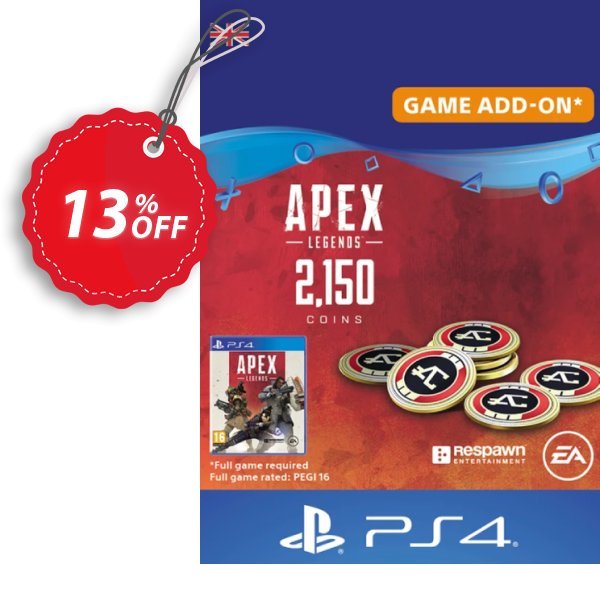 Apex Legends 2150 Coins PS4, UK  Coupon, discount Apex Legends 2150 Coins PS4 (UK) Deal 2024 CDkeys. Promotion: Apex Legends 2150 Coins PS4 (UK) Exclusive Sale offer 
