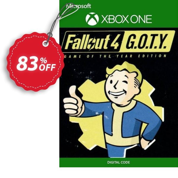 Fallout 4 - Game of the Year Edition Xbox One, US  Coupon, discount Fallout 4 - Game of the Year Edition Xbox One (US) Deal 2024 CDkeys. Promotion: Fallout 4 - Game of the Year Edition Xbox One (US) Exclusive Sale offer 