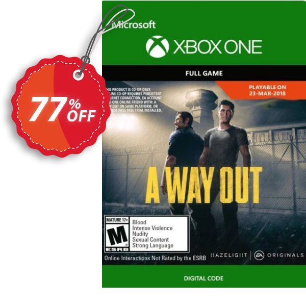A Way Out Xbox One, UK  Coupon, discount A Way Out Xbox One (UK) Deal 2024 CDkeys. Promotion: A Way Out Xbox One (UK) Exclusive Sale offer 