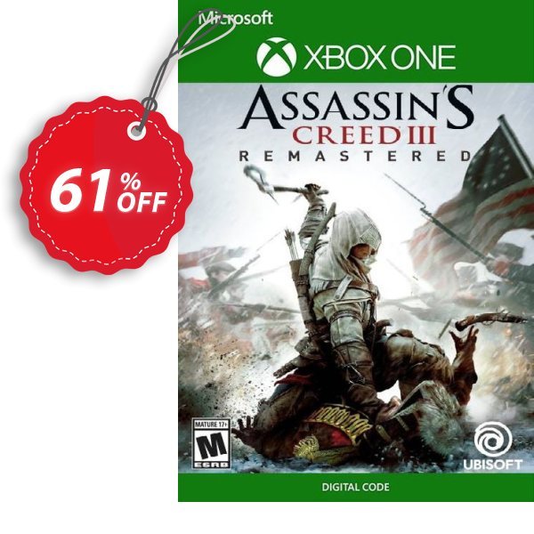 Assassin&#039;s Creed III  Remastered Xbox One, UK  Coupon, discount Assassin's Creed III  Remastered Xbox One (UK) Deal 2024 CDkeys. Promotion: Assassin's Creed III  Remastered Xbox One (UK) Exclusive Sale offer 