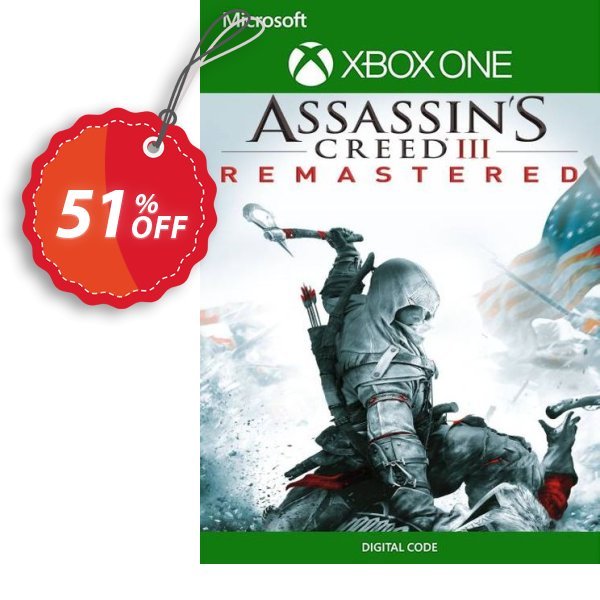Assassin&#039;s Creed III  Remastered Xbox One, WW  Coupon, discount Assassin's Creed III  Remastered Xbox One (WW) Deal 2024 CDkeys. Promotion: Assassin's Creed III  Remastered Xbox One (WW) Exclusive Sale offer 