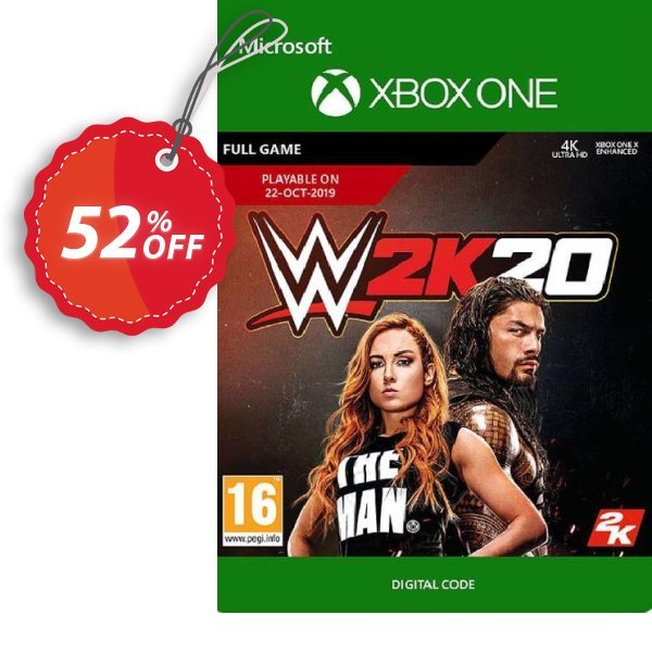 WWE 2K20 Xbox One Coupon, discount WWE 2K20 Xbox One Deal 2024 CDkeys. Promotion: WWE 2K20 Xbox One Exclusive Sale offer 