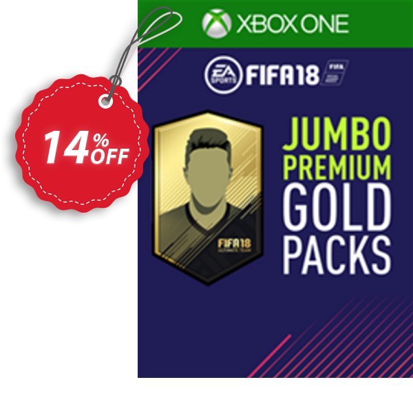 FIFA 18, Xbox One - 5 Jumbo Premium Gold Packs DLC Coupon, discount FIFA 18 (Xbox One) - 5 Jumbo Premium Gold Packs DLC Deal 2024 CDkeys. Promotion: FIFA 18 (Xbox One) - 5 Jumbo Premium Gold Packs DLC Exclusive Sale offer 