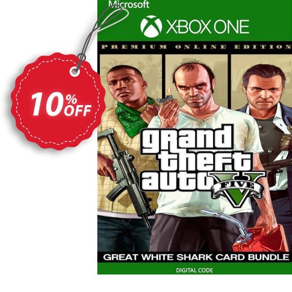 Grand Theft Auto V Premium Online Edition & Great White Shark Card Bundle Xbox One, EU  Coupon, discount Grand Theft Auto V Premium Online Edition & Great White Shark Card Bundle Xbox One (EU) Deal 2024 CDkeys. Promotion: Grand Theft Auto V Premium Online Edition & Great White Shark Card Bundle Xbox One (EU) Exclusive Sale offer 
