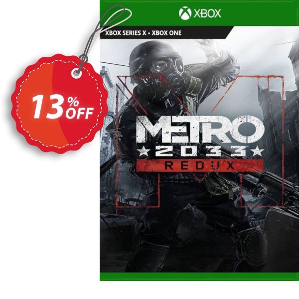 Metro 2033 Redux Xbox One, UK  Coupon, discount Metro 2033 Redux Xbox One (UK) Deal 2024 CDkeys. Promotion: Metro 2033 Redux Xbox One (UK) Exclusive Sale offer 