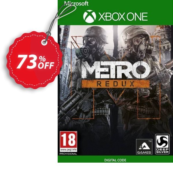 Metro Redux Bundle Xbox One, UK  Coupon, discount Metro Redux Bundle Xbox One (UK) Deal 2024 CDkeys. Promotion: Metro Redux Bundle Xbox One (UK) Exclusive Sale offer 