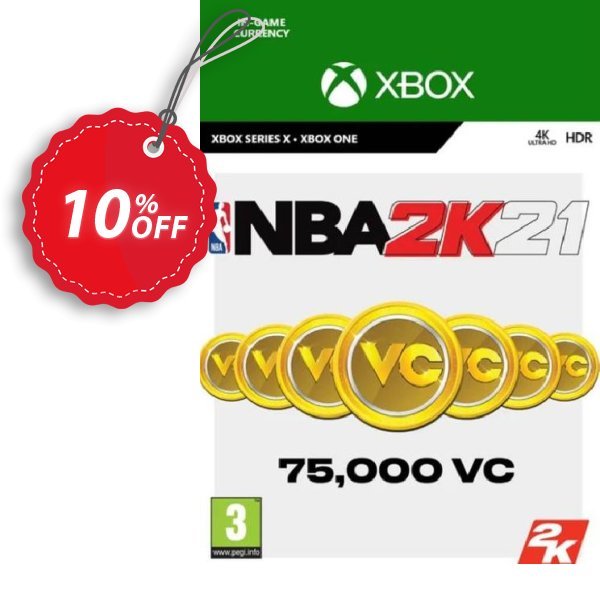 NBA 2K21: 75,000 VC Xbox One Coupon, discount NBA 2K21: 75,000 VC Xbox One Deal 2024 CDkeys. Promotion: NBA 2K21: 75,000 VC Xbox One Exclusive Sale offer 