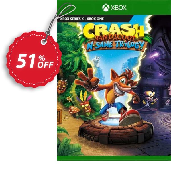 Crash Bandicoot N. Sane Trilogy Xbox One, EU  Coupon, discount Crash Bandicoot N. Sane Trilogy Xbox One (EU) Deal 2024 CDkeys. Promotion: Crash Bandicoot N. Sane Trilogy Xbox One (EU) Exclusive Sale offer 