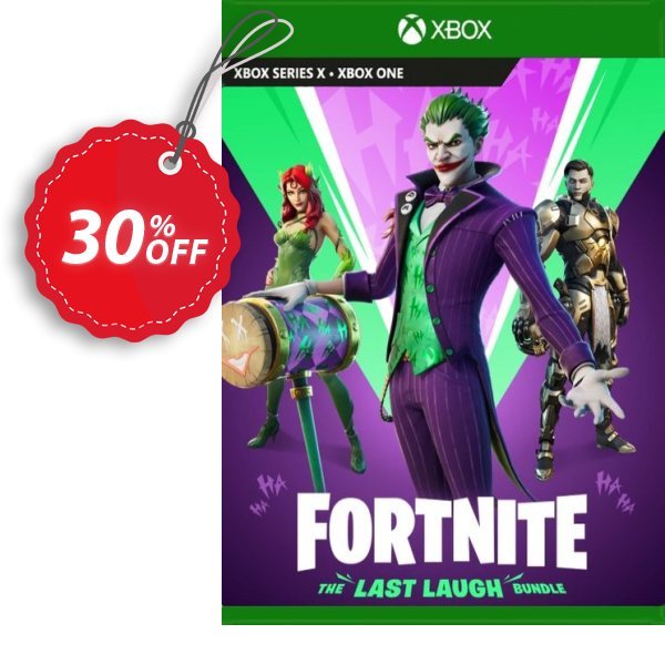 Fortnite - The Last Laugh Bundle Xbox One, US  Coupon, discount Fortnite - The Last Laugh Bundle Xbox One (US) Deal 2024 CDkeys. Promotion: Fortnite - The Last Laugh Bundle Xbox One (US) Exclusive Sale offer 
