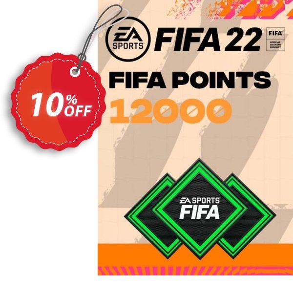 FIFA 22 Ultimate Team 12000 Points Pack PC Coupon, discount FIFA 22 Ultimate Team 12000 Points Pack PC Deal 2024 CDkeys. Promotion: FIFA 22 Ultimate Team 12000 Points Pack PC Exclusive Sale offer 