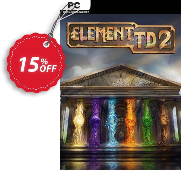 Element TD 2 - Multiplayer Tower Defense PC Coupon, discount Element TD 2 - Multiplayer Tower Defense PC Deal 2024 CDkeys. Promotion: Element TD 2 - Multiplayer Tower Defense PC Exclusive Sale offer 