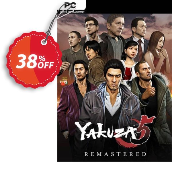 Yakuza 5 Remastered PC Coupon, discount Yakuza 5 Remastered PC Deal 2024 CDkeys. Promotion: Yakuza 5 Remastered PC Exclusive Sale offer 