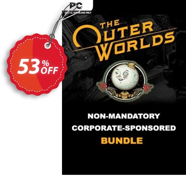The Outer Worlds Non Mandatory Corporate Sponsored Bundle PC, Epic  Coupon, discount The Outer Worlds Non Mandatory Corporate Sponsored Bundle PC (Epic) Deal 2024 CDkeys. Promotion: The Outer Worlds Non Mandatory Corporate Sponsored Bundle PC (Epic) Exclusive Sale offer 