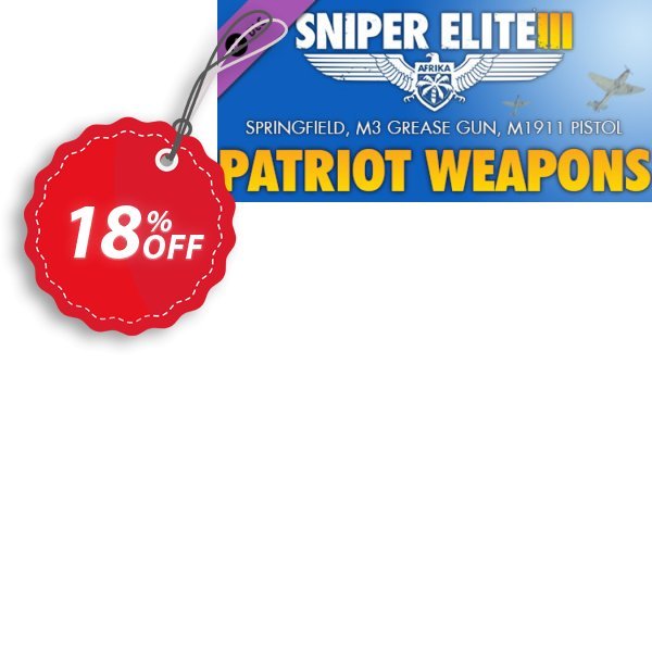 Sniper Elite 3 Patriot Weapons Pack PC Coupon, discount Sniper Elite 3 Patriot Weapons Pack PC Deal. Promotion: Sniper Elite 3 Patriot Weapons Pack PC Exclusive offer 