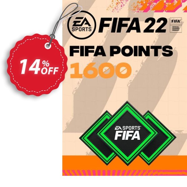 FIFA 22 Ultimate Team 1600 Points Pack Xbox One/ Xbox Series X|S Coupon, discount FIFA 22 Ultimate Team 1600 Points Pack Xbox One/ Xbox Series X|S Deal 2024 CDkeys. Promotion: FIFA 22 Ultimate Team 1600 Points Pack Xbox One/ Xbox Series X|S Exclusive Sale offer 