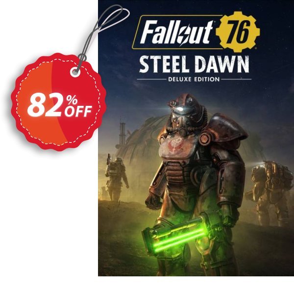 Fallout 76: Steel Dawn Deluxe Edition PC Coupon, discount Fallout 76: Steel Dawn Deluxe Edition PC Deal 2024 CDkeys. Promotion: Fallout 76: Steel Dawn Deluxe Edition PC Exclusive Sale offer 