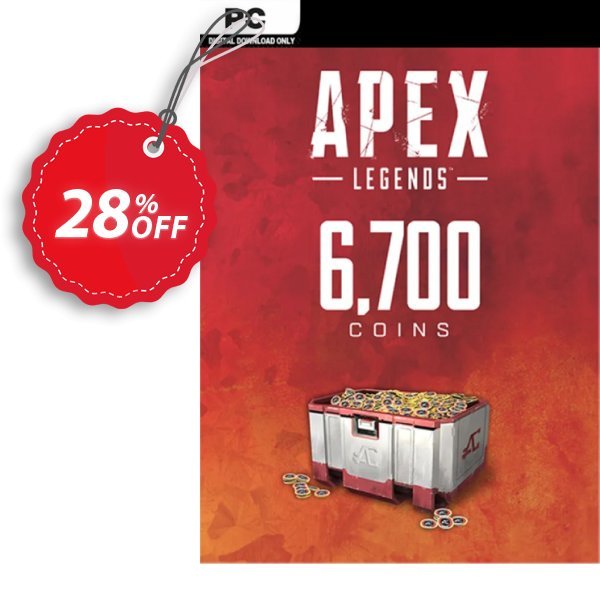 Apex Legends 6700 Coins VC PC Coupon, discount Apex Legends 6700 Coins VC PC Deal. Promotion: Apex Legends 6700 Coins VC PC Exclusive offer 