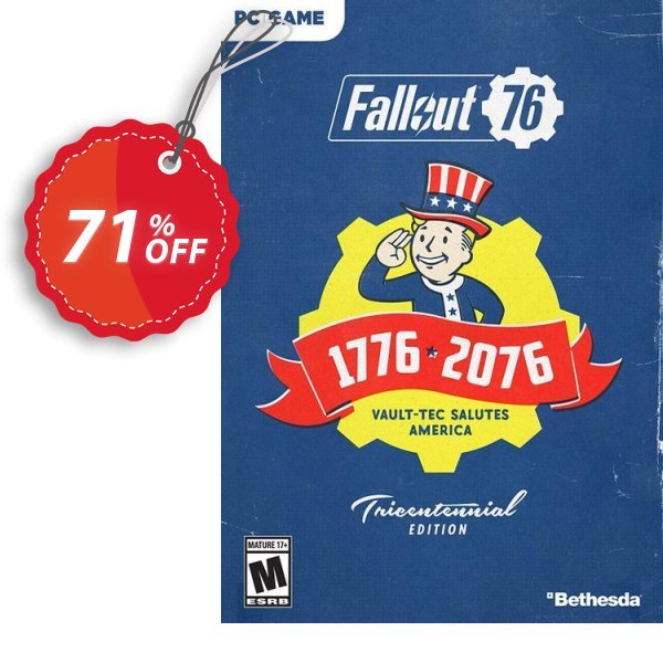 Fallout 76 Tricentennial Edition PC, AUS/NZ  Coupon, discount Fallout 76 Tricentennial Edition PC (AUS/NZ) Deal. Promotion: Fallout 76 Tricentennial Edition PC (AUS/NZ) Exclusive offer 