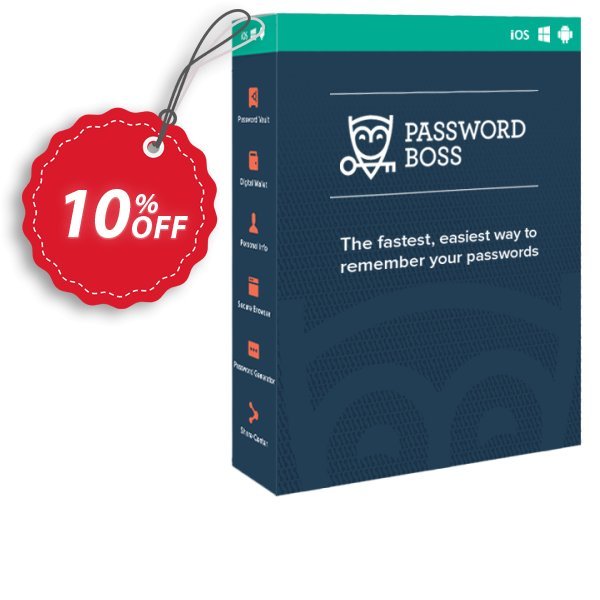 Password Boss Family, 5 Users  Coupon, discount Password Boss Family Annual Subscription - 5 Users Impressive promotions code 2024. Promotion: Impressive promotions code of Password Boss Family Annual Subscription - 5 Users 2024