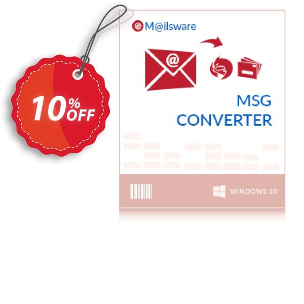 Mailsware MSG Converter Coupon, discount Coupon code Mailsware MSG Converter - Standard License. Promotion: Mailsware MSG Converter - Standard License offer from ZOOK Software