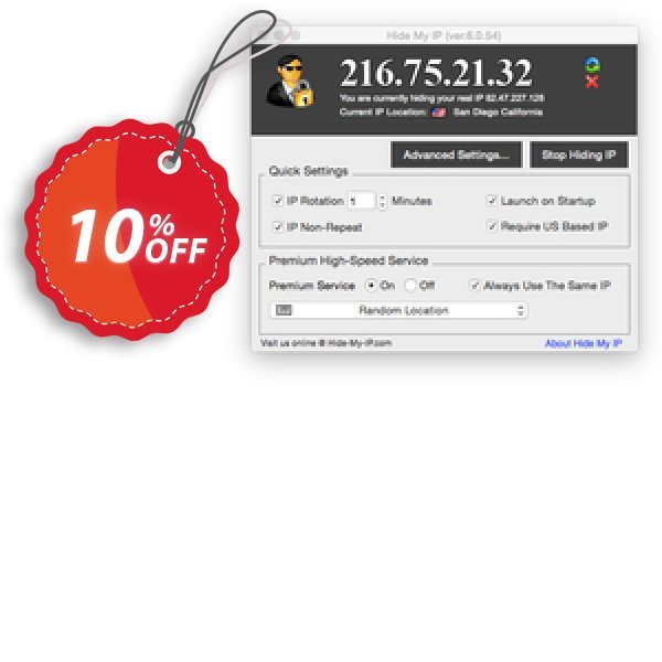Hide My IP for MAC Coupon, discount Hide My IP for Mac Exclusive offer code 2025. Promotion: Exclusive offer code of Hide My IP for Mac 2024