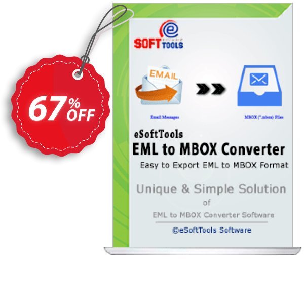 eSoftTools EML to MBOX Converter Coupon, discount Coupon code eSoftTools EML to MBOX Converter - Personal License. Promotion: eSoftTools EML to MBOX Converter - Personal License offer from eSoftTools Software