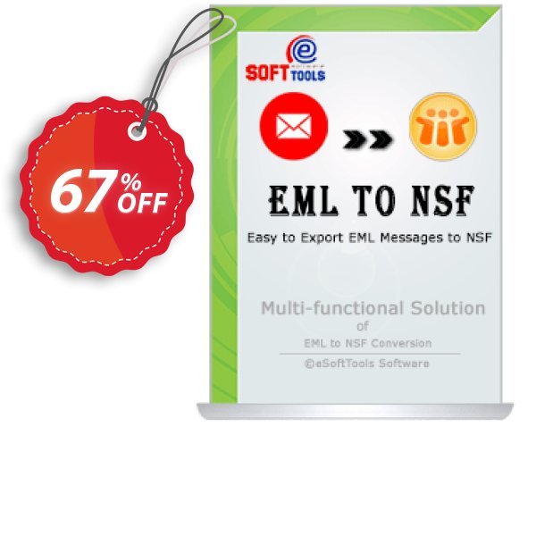 eSoftTools EML to NSF Converter Coupon, discount Coupon code eSoftTools EML to NSF Converter - Personal License. Promotion: eSoftTools EML to NSF Converter - Personal License offer from eSoftTools Software