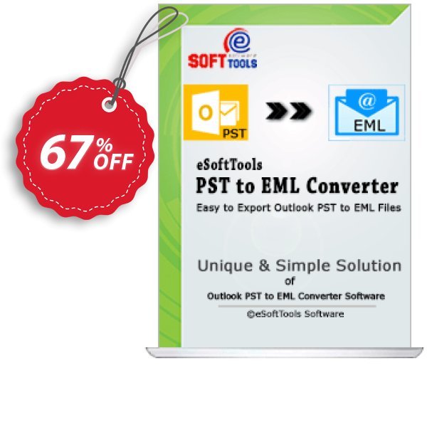 eSoftTools PST to EML Converter Coupon, discount Coupon code eSoftTools PST to EML Converter - Personal License. Promotion: eSoftTools PST to EML Converter - Personal License offer from eSoftTools Software