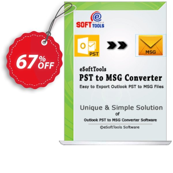 eSoftTools PST to MSG Converter Coupon, discount Coupon code eSoftTools PST to MSG Converter - Personal License. Promotion: eSoftTools PST to MSG Converter - Personal License offer from eSoftTools Software