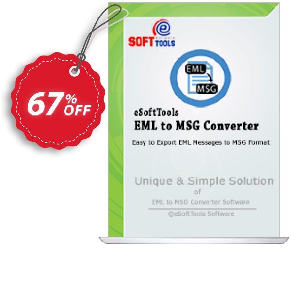 eSoftTools EML to MSG Converter Coupon, discount Coupon code eSoftTools EML to MSG Converter - Personal License. Promotion: eSoftTools EML to MSG Converter - Personal License offer from eSoftTools Software