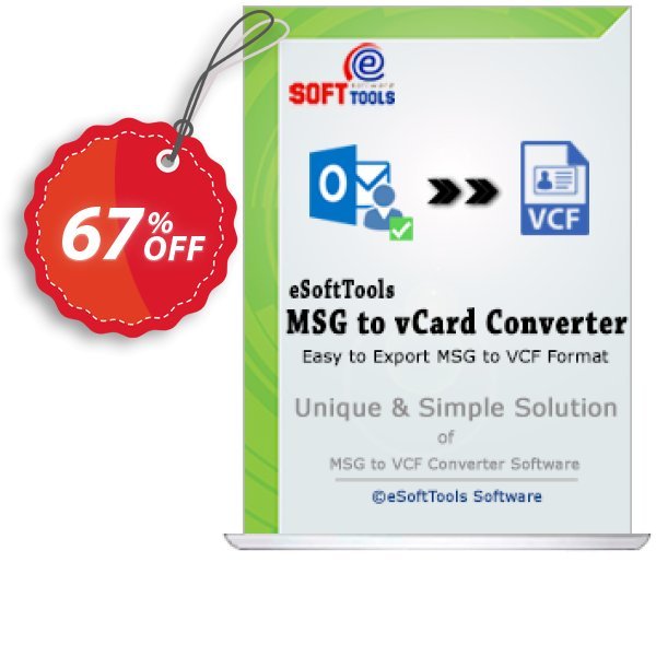 eSoftTools MSG to vCard Converter - Techcnician Plan Coupon, discount Coupon code eSoftTools MSG to vCard Converter - Techcnician License. Promotion: eSoftTools MSG to vCard Converter - Techcnician License offer from eSoftTools Software