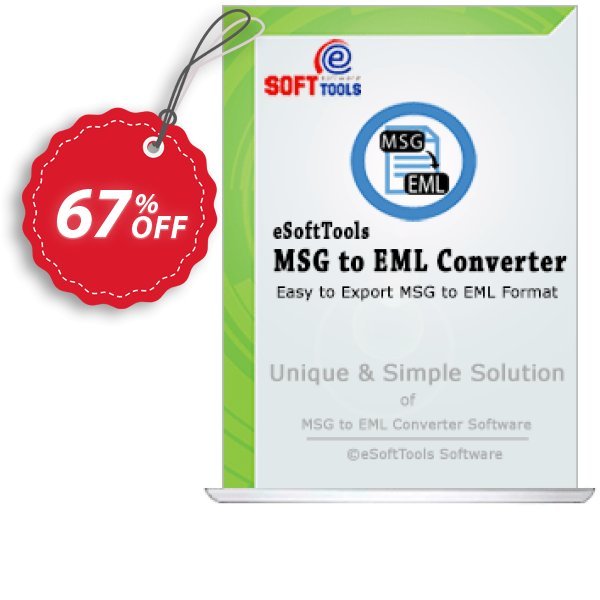 eSoftTools MSG to EML Converter - Corporate Plan Coupon, discount Coupon code eSoftTools MSG to EML Converter - Corporate License. Promotion: eSoftTools MSG to EML Converter - Corporate License offer from eSoftTools Software