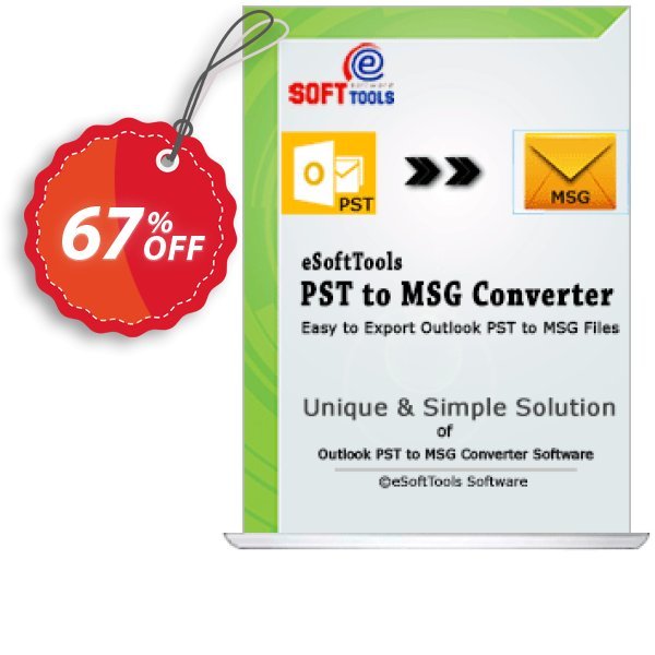 eSoftTools PST to MSG Converter - Corporate Plan Coupon, discount Coupon code eSoftTools PST to MSG Converter - Corporate License. Promotion: eSoftTools PST to MSG Converter - Corporate License offer from eSoftTools Software