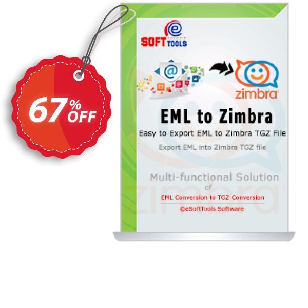 eSoftTools EML to Zimbra Converter - Technician Plan Coupon, discount Coupon code eSoftTools EML to Zimbra Converter - Technician License. Promotion: eSoftTools EML to Zimbra Converter - Technician License offer from eSoftTools Software