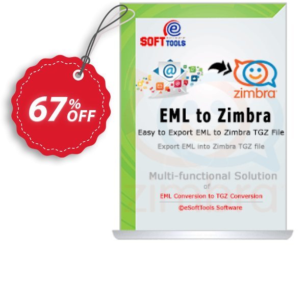 eSoftTools EML to Zimbra Converter - Enterprise Plan Coupon, discount Coupon code eSoftTools EML to Zimbra Converter - Enterprise License. Promotion: eSoftTools EML to Zimbra Converter - Enterprise License offer from eSoftTools Software