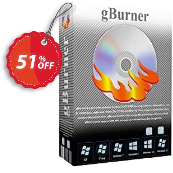 gBurner Lifetime Plan Coupon, discount 50% OFF gBurner Lifetime license, verified. Promotion: Imposing discount code of gBurner Lifetime license, tested & approved