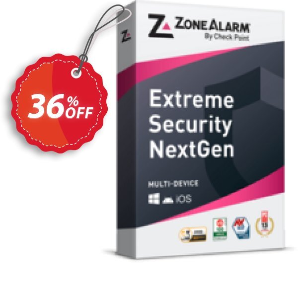 ZoneAlarm Extreme Security, 25 Devices  Coupon, discount 36% OFF ZoneAlarm Extreme Security (25 Devices), verified. Promotion: Amazing offer code of ZoneAlarm Extreme Security (25 Devices), tested & approved